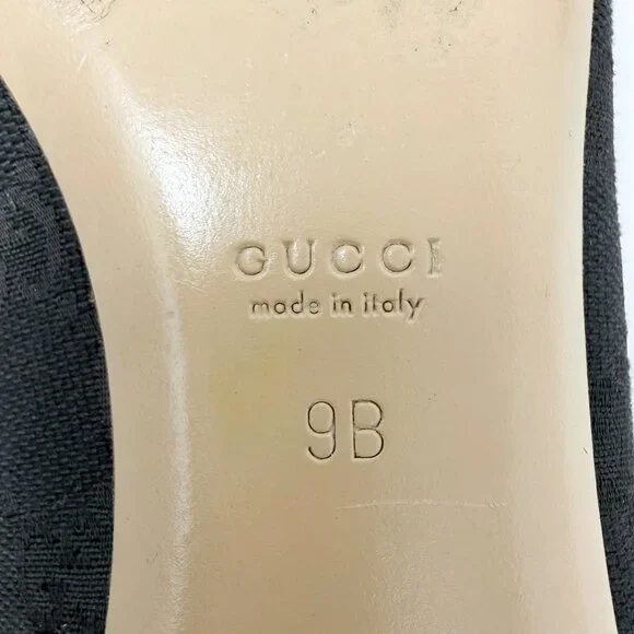 Vintage Gucci Bamboo Horsebit Ballet Flats GG Canvas US‎ 9 - Picture 8 of 10